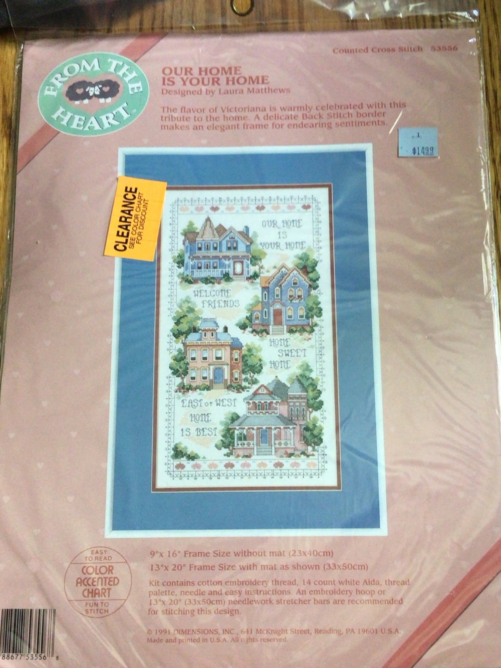 From The Heart "Our Home Is Your Home" Counted Cross Stitch Kit vintage